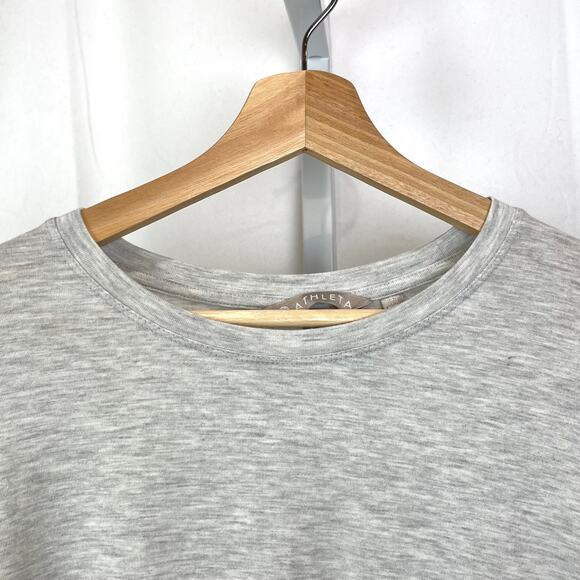 ATHLETA Size S Cloudlight Relaxed Asym Top 353951 Long Sleeve Crew Pullover Gray - Picture 5 of 10